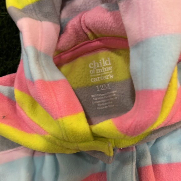 Carters Fleece One Piece Hooded - Picture 3 of 3